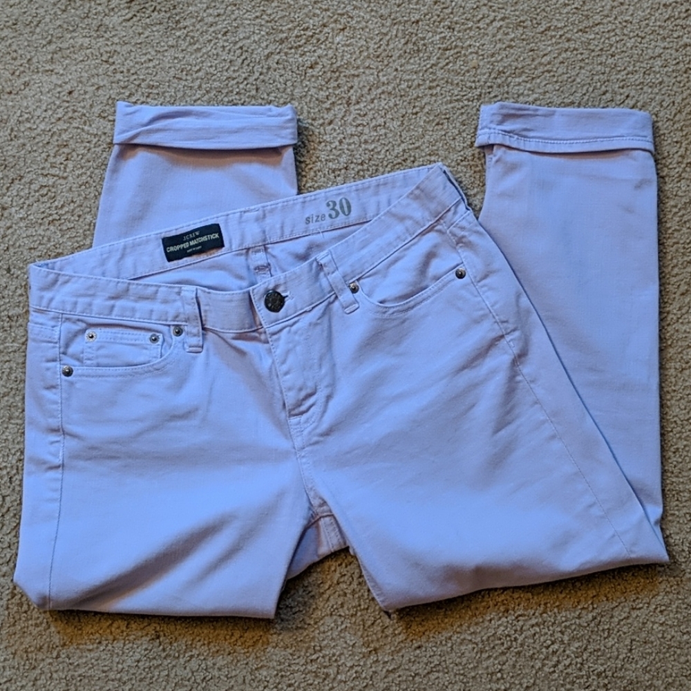 J. Crew Cropped Matchstick Lavender Jeans Sz 30